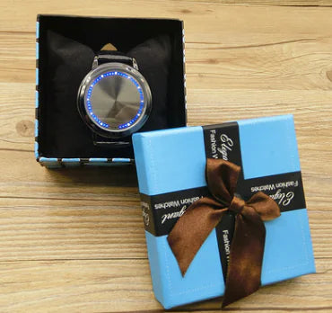 Style Loft Collection Round LED Leather Couples Watch