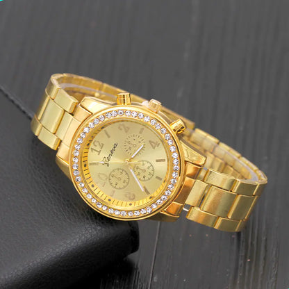 Style Loft Collection Geneva Studded Stainless Steel Quartz Watch