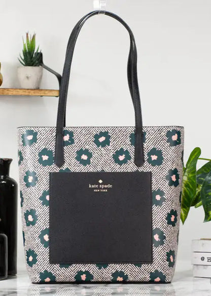 Style Loft Collection x Kate Spade Daily Saffiano Vegan Leather Herringbone Floral Tote