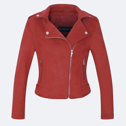 Style Loft Collection Dodge City Vegan Suede Asymmetrical Zipper Jacket