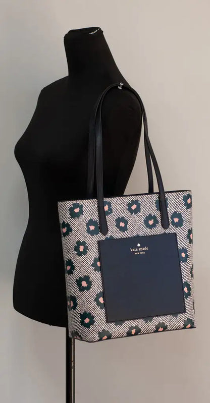 Style Loft Collection x Kate Spade Daily Saffiano Vegan Leather Herringbone Floral Tote