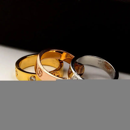 Style Loft Collection Titanium Steel French Bling Couple Rings