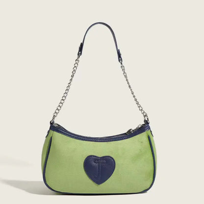 Style Loft Collection Juicy Green Apple Embroidered Saddle Bag