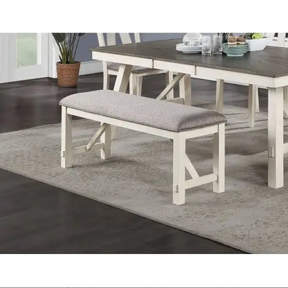 Style Loft Collection Elegant Farmhouse Dining Room Set & Cushioned Bench