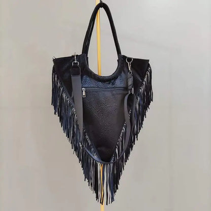 Style Loft Collection Black Diamond Tassel Shoulder Bag