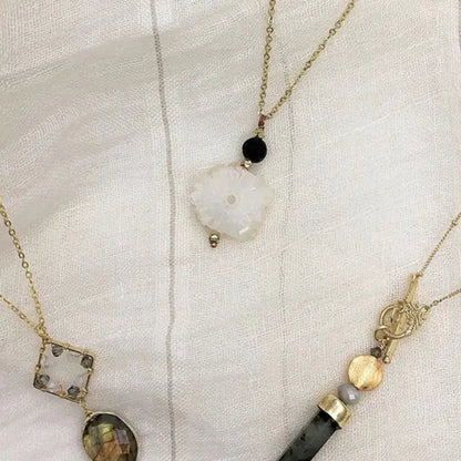 Style Loft Collection Solar Quartz Lava Necklace