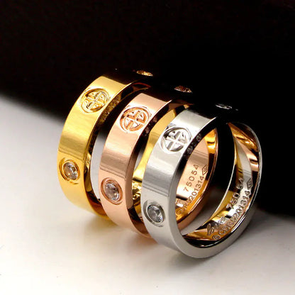 Style Loft Collection Titanium Steel French Bling Couple Rings