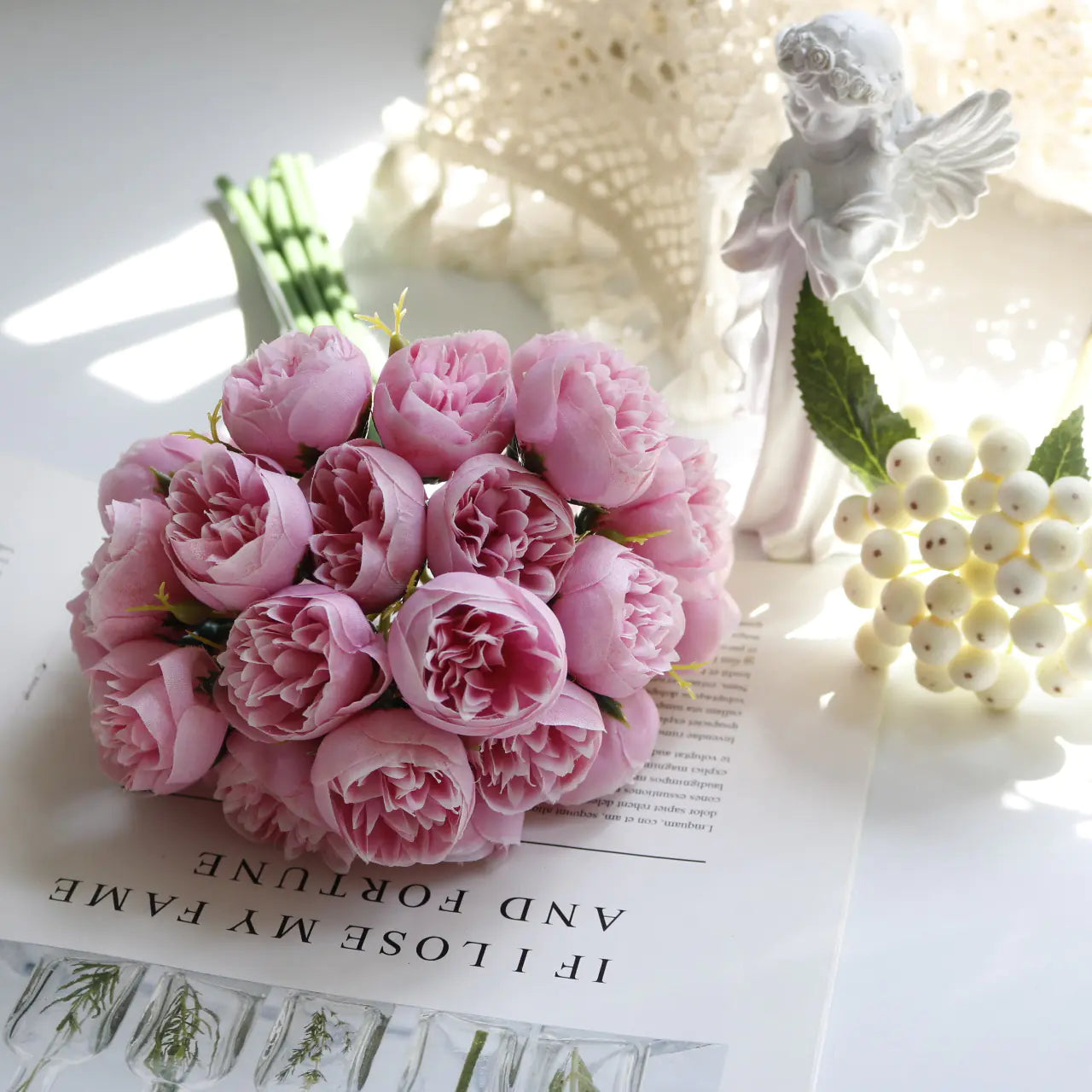 Style Loft Collection 27-Piece Silk Tea Rose Bouquet
