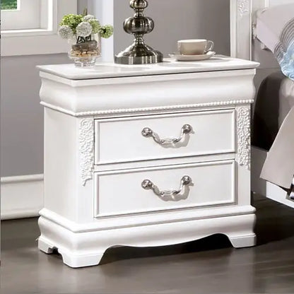 Style Loft Collection Classic White Solid Wood Nightstand