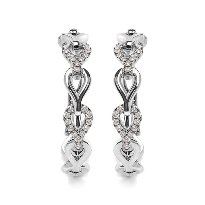 Style Loft Collection Open Link 14K White Gold 1/2 Ctw Diamond Hoop Earrings (G-H Color, SI1-SI2 Clarity)