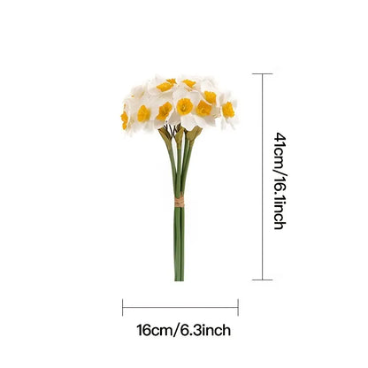 Style Loft Collection One Bunch of Silk Daffodil Flowers