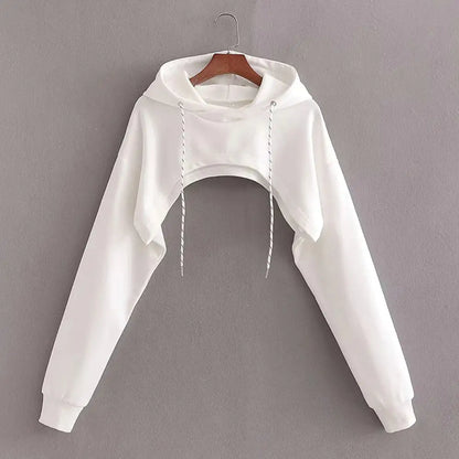 Style Loft Collection Cropped Hooded Long Sleeve Sweatshirt