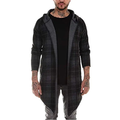 Style Loft Collection I Do This In My Sleep Plaid Long Cardigan Hoodie