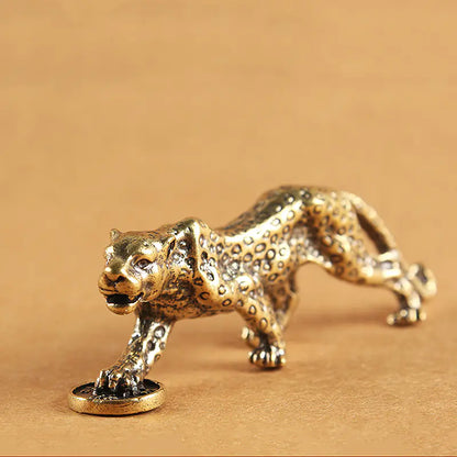 Style Loft Collection Brass Vintage Prowling Leopard Figurine