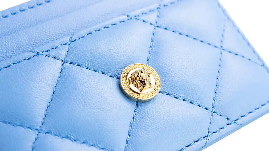Style Loft Collection x Versace Mini Medusa DV Blue Quilted Leather Card Case