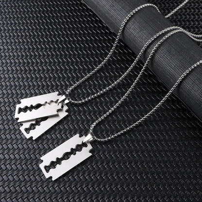 Style Loft Collection Titanium Steel Razor Blade Pendant Necklace