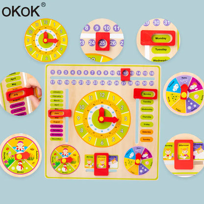 Style Loft Collection Multifunctional Learning Clock and Calendar Toy