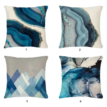 Style Loft Collection Artistic Blue Abstract Pillow Cover
