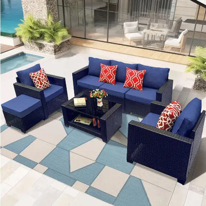 Style Loft Collection 7-Piece PE Rattan Patio Set with Coffee Table
