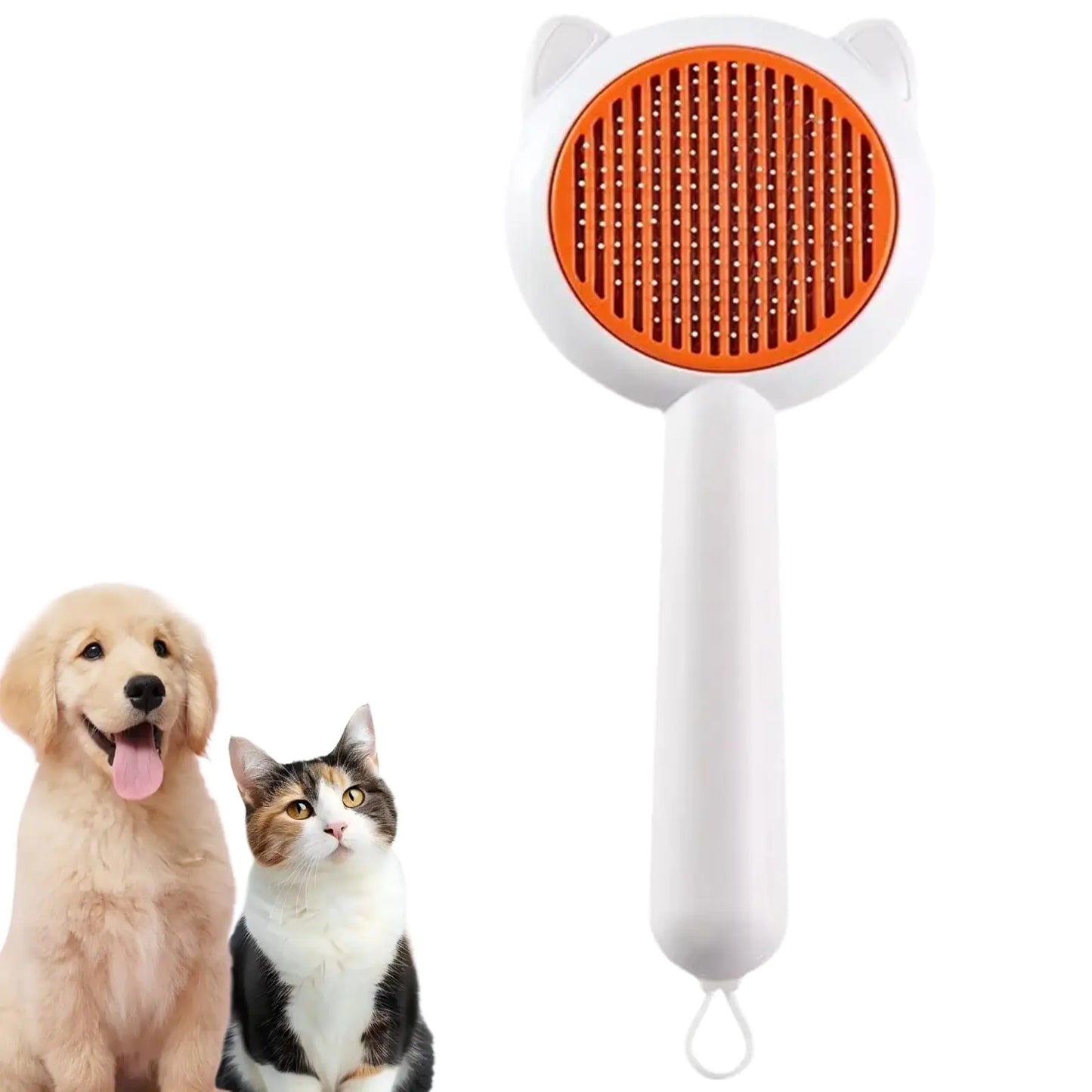 Style Loft Collection Cat Brush for Shedding Self-Cleaning Brush for Pet Hair Removal Cat Hair Brush Remover for Long and Short Haired Cats and Dogs Self-Cleaning Grooming Tool