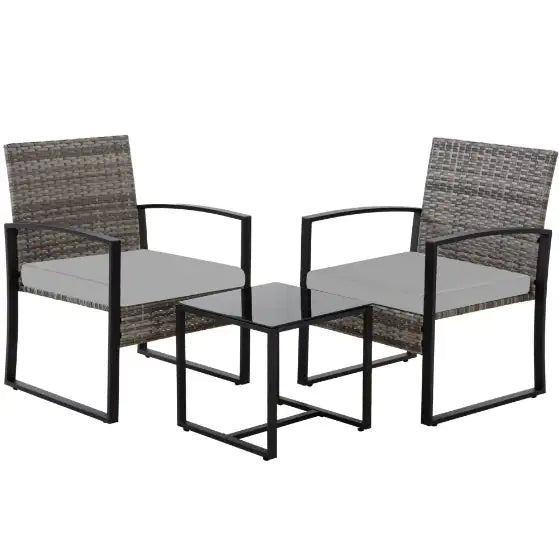 Style Loft Collection 3-Piece Grey Rattan Outdoor Set