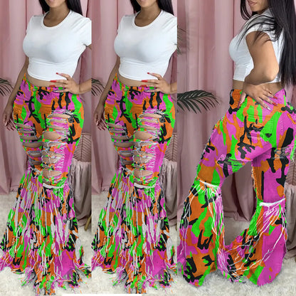 Style Loft Collection Flared Tassel Denim Trousers