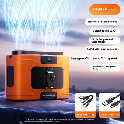 Style Loft Collection Neck or Waste Hanging Powerbank Flashlight Fan