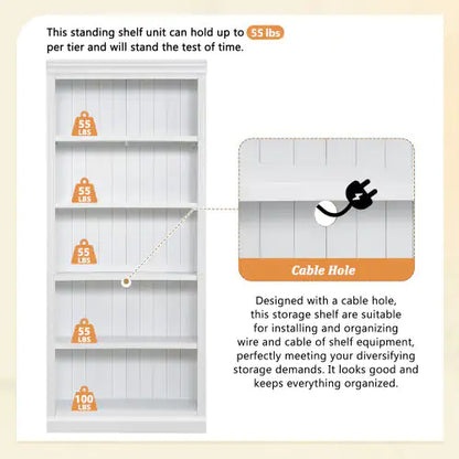 Style Loft Collection 5 Tier Bookcase