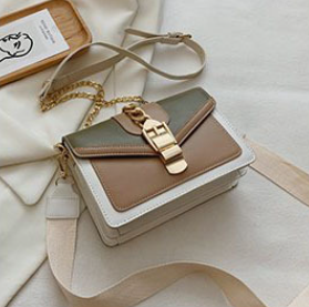 Style Loft Collection Gold Buckle Vegan Leather Diamond Chain Bag