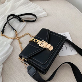 Style Loft Collection Gold Buckle Vegan Leather Diamond Chain Bag