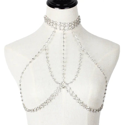 Style Loft Collection Rhinestone Collar and Bikini Body Chain
