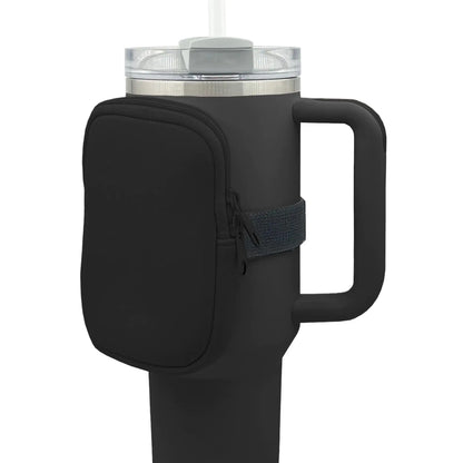 Style Loft Collection Water Bottle Pouch for Stanley Quencher Adventure 40oz & Stanley IceFlow 20oz 30oz Stanley Cup Bag for Women Stanley Tumbler Pocket for Gym Walking Running Sports Accessories (Black)