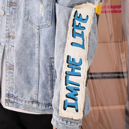 Style Loft Collection Sidewalk Surfin Patchwork Denim Jacket