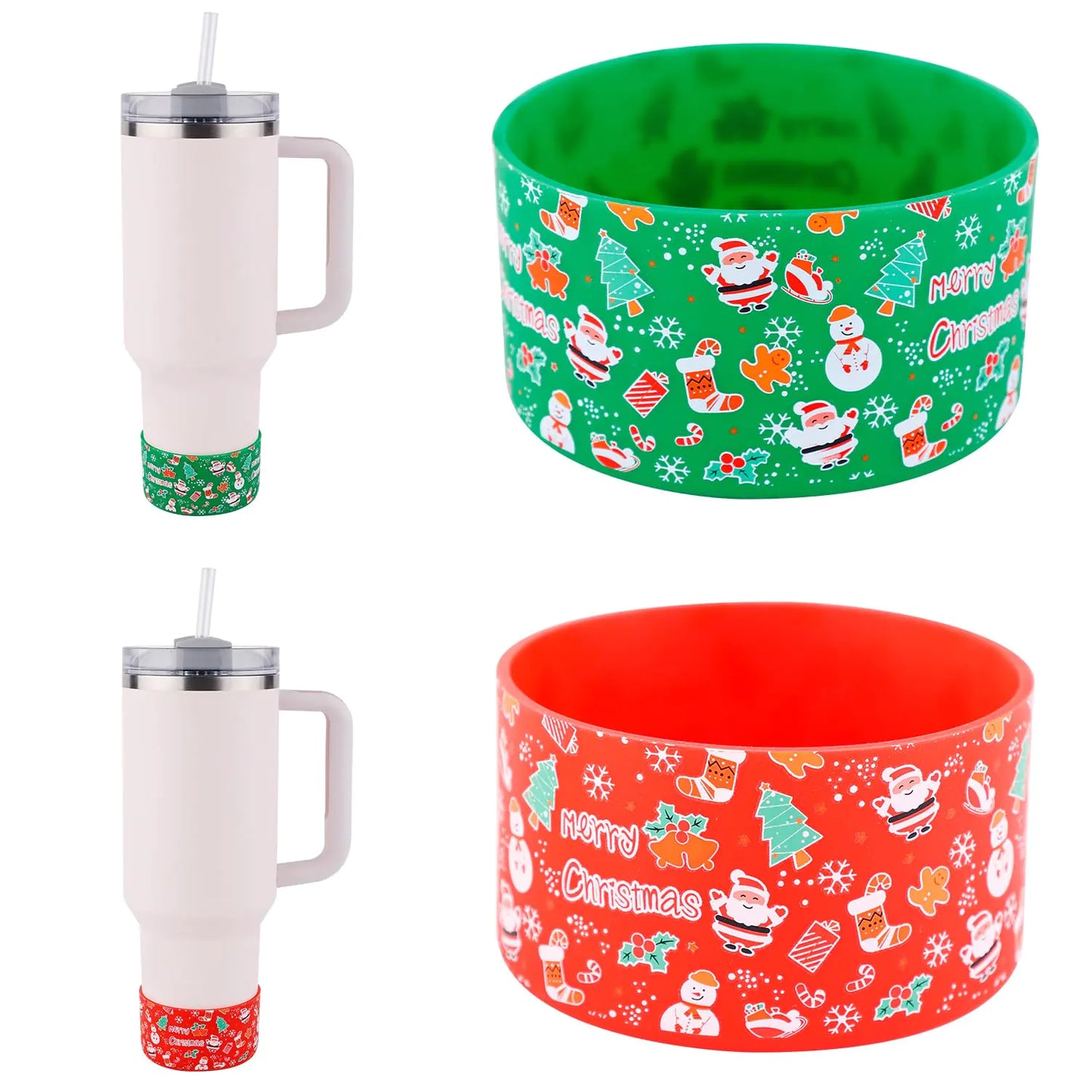 Style Loft Collection 2pcs Christmas Boot for Stanley Cup Silicone Boot Sleeve for Stanley Bottom Protector for Stanley Cup 12-40oz Accessories