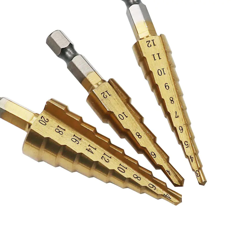 Style Loft Collection ToolStyle Titanium Coated 3-20mm Step Drill Set with Hex Handle