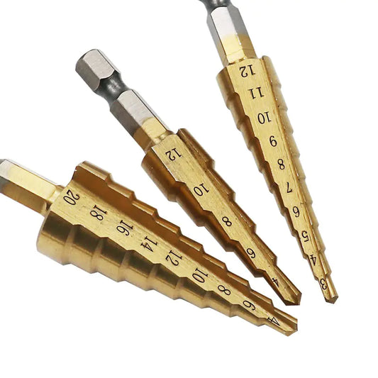 Style Loft Collection ToolStyle Titanium Coated 3-20mm Step Drill Set with Hex Handle