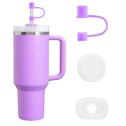 Style Loft Collection Straw Toppers for Stanley Straw Covers Cap for Stanley Cup 2.0Silicone Dust-Proof Straw Caps Compatible with Stanley Cup Accessories 40oz 30oz 20oz（Purple）