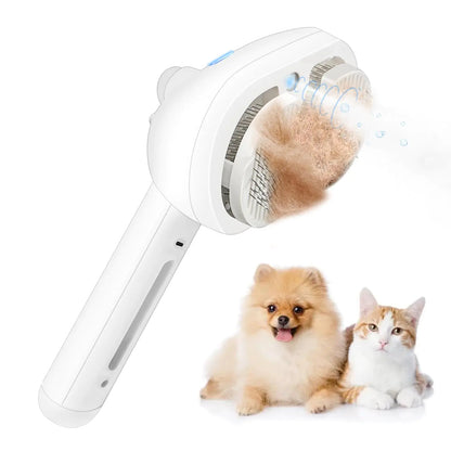 Style Loft Collection Cat Steam Brush - Steamy Cat Brush for Shedding Misting Cat Brush for Long & Short Haired Cats & Dogs Removing Tangled & Loose Hair - Self Cleaning Pet Hair Removal Grooming Tool