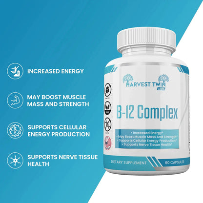 Style Loft Collection B-12 Complex Vitamin Supplement for Increased Energy, Muscles, and Nerve Health