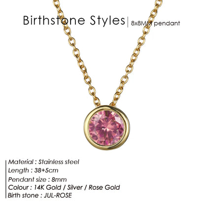 Style Loft Collection Stainless Steel Birth Gemstone Necklace