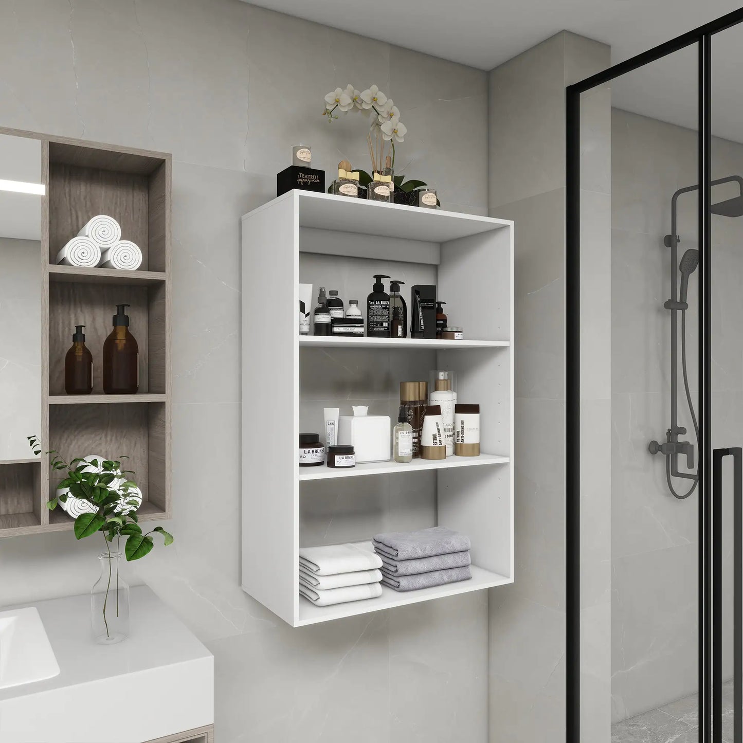 Style Loft Collection Bathroom Open Face Closet Shelves
