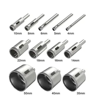 Style Loft Collection ToolStyle 6-50mm Diamond Glass and Marble Hole Saw Drill Bit Set