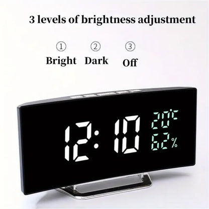 Style Loft Collection HomeLoft 5th Dimension Muthoni Curved LED Alarm Clock with Temperature & Humidity Display