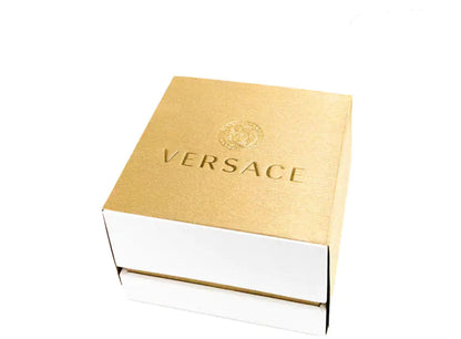Style Loft Collection x Versace 38mm Silver Logo Halo Dial Embossed Leather Watch