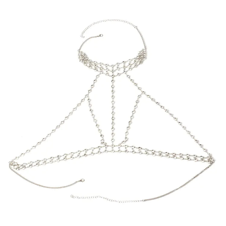 Style Loft Collection Rhinestone Collar and Bikini Body Chain