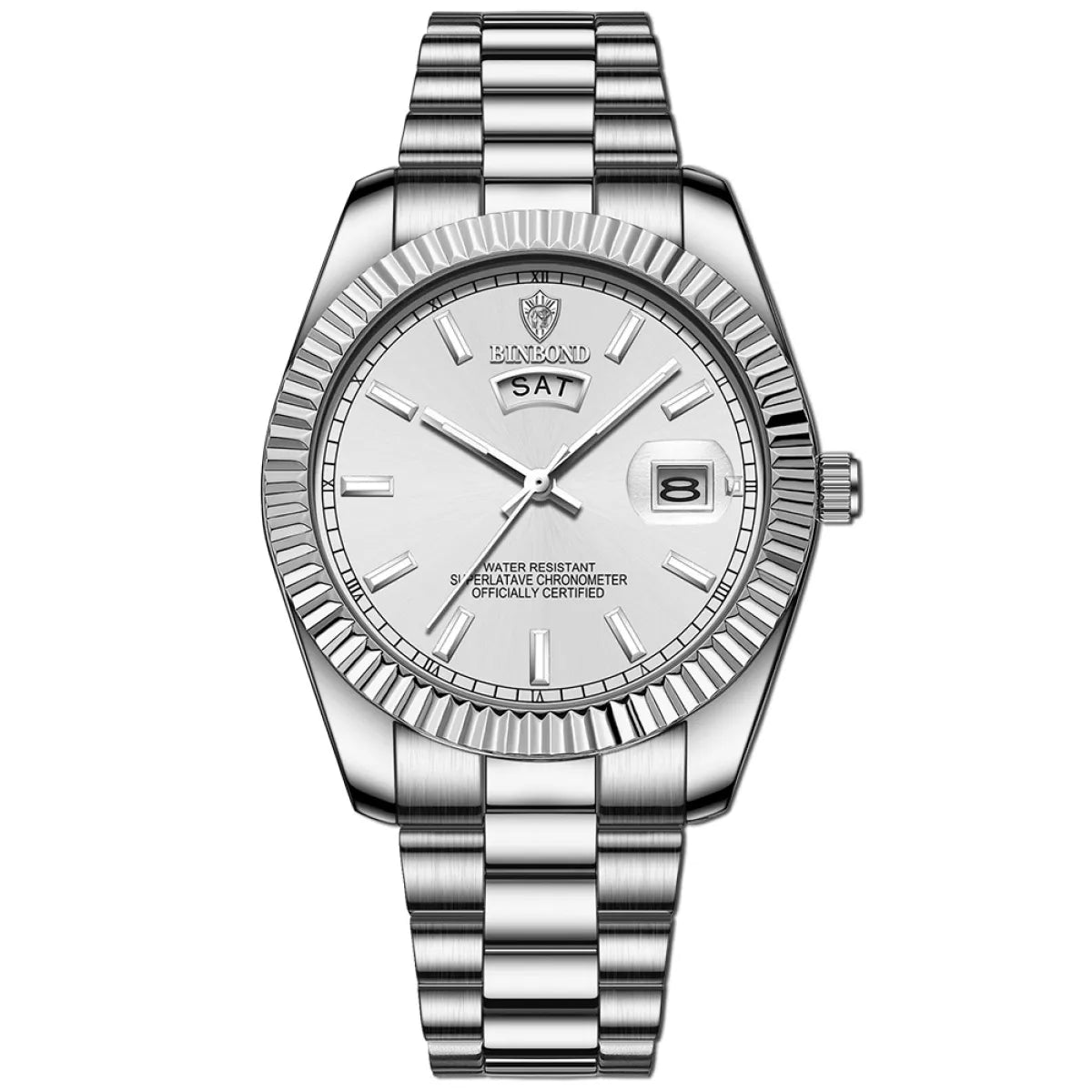 Style Loft Collection Plan-les-Ouates Steel Belt Waterproof Double Calendar Luminous Watch