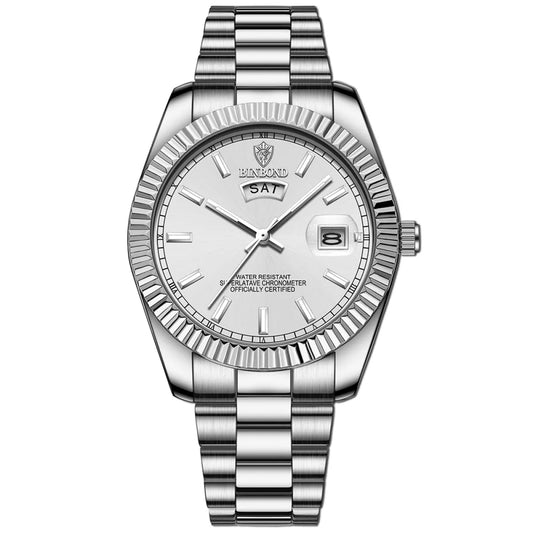 Style Loft Collection Plan-les-Ouates Steel Belt Waterproof Double Calendar Luminous Watch