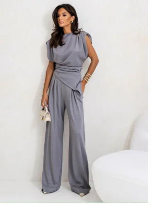 Style Loft Collection Two Piece Ensemble with Wide-Leg Pants