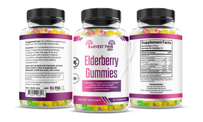 Style Loft Collection Elderberry Gummies for Immunity, Heart Health, and Mood Enhancement