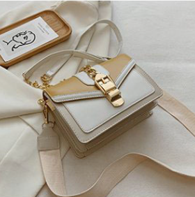 Style Loft Collection Gold Buckle Vegan Leather Diamond Chain Bag